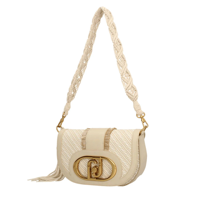 Spatarella Borse donna a tracolla in tessuto beige Vendita Calda