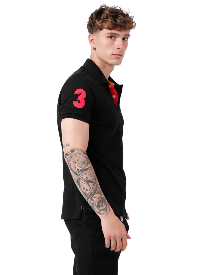 Spatarella Polo uomo in cotone nero 2025