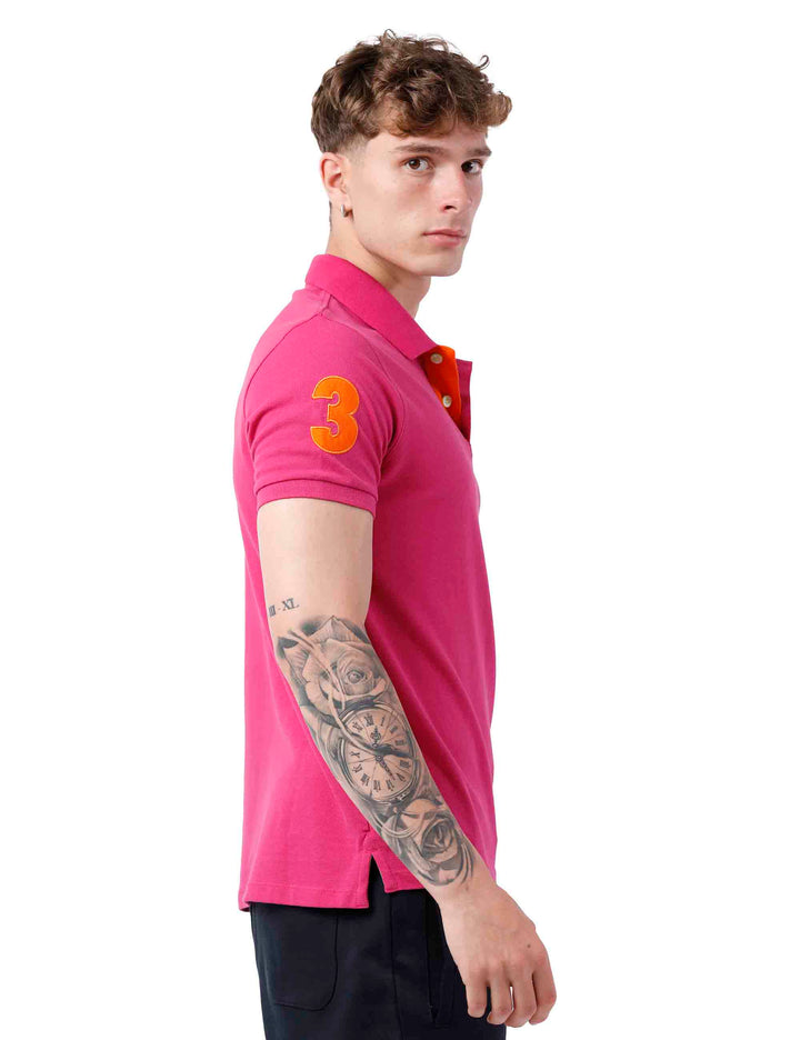 Spatarella Polo uomo in cotone fuxia In Linea