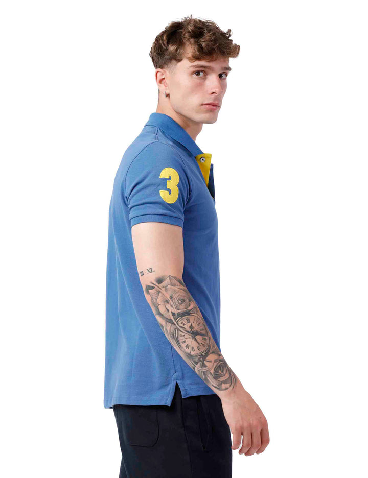 Spatarella Polo uomo in cotone celeste Nuovo