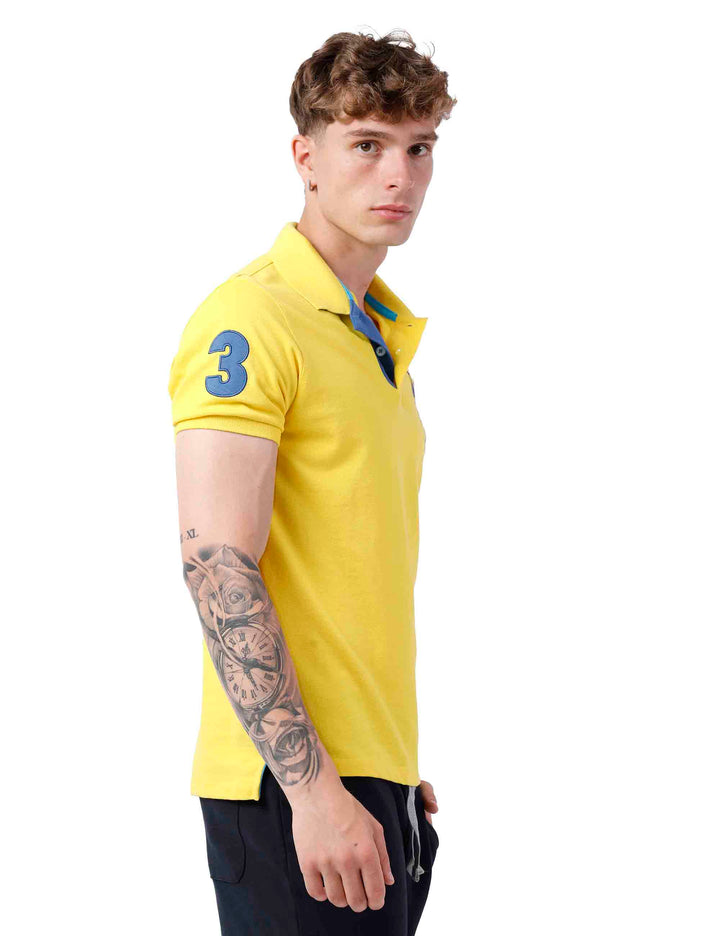 Spatarella Polo uomo in cotone giallo Qualità
