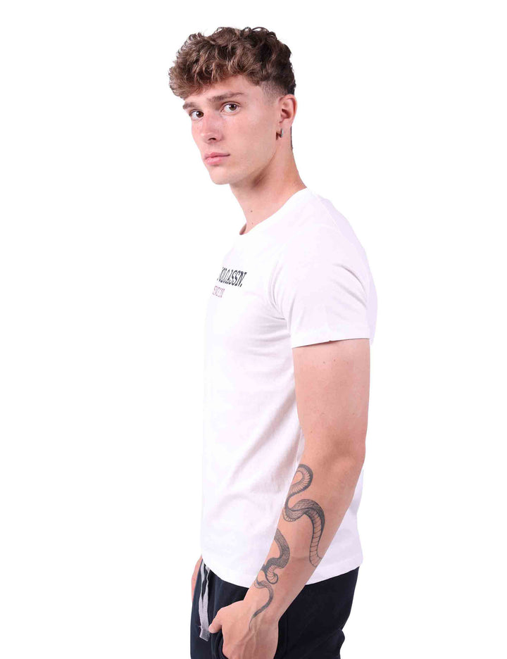 Spatarella T-Shirt uomo in cotone bianco con stampa Spedizione Gratuita