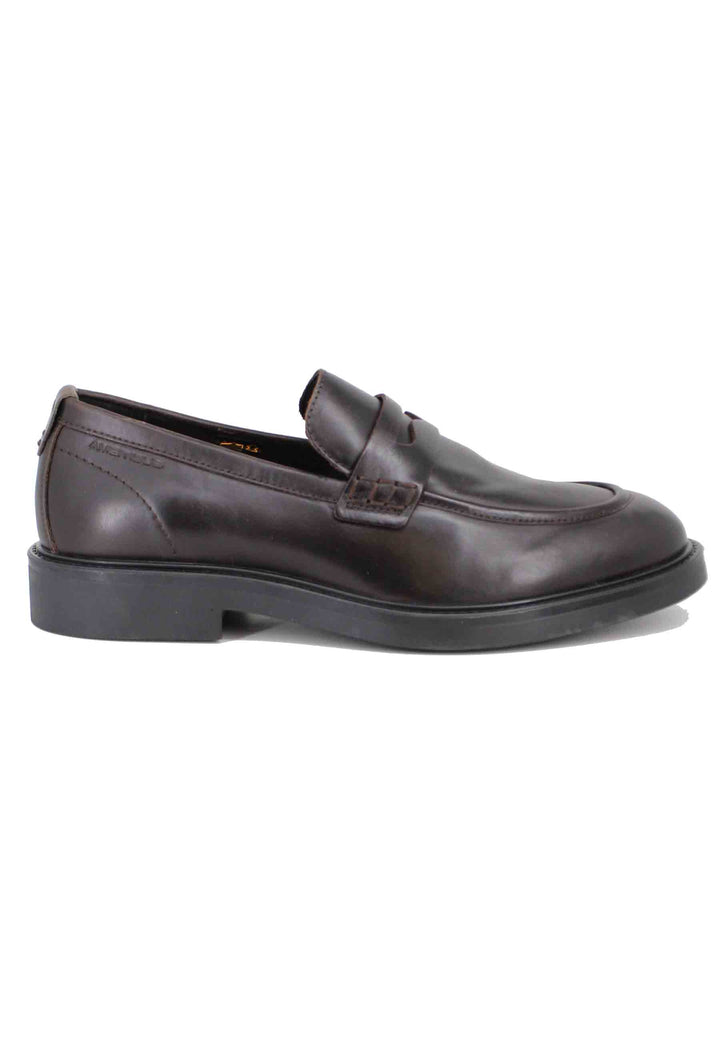 Spatarella Mocassini uomo in pelle marrone con suola in gomma Promozione Limitata