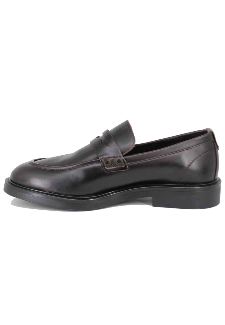 Spatarella Mocassini uomo in pelle marrone con suola in gomma Promozione Limitata