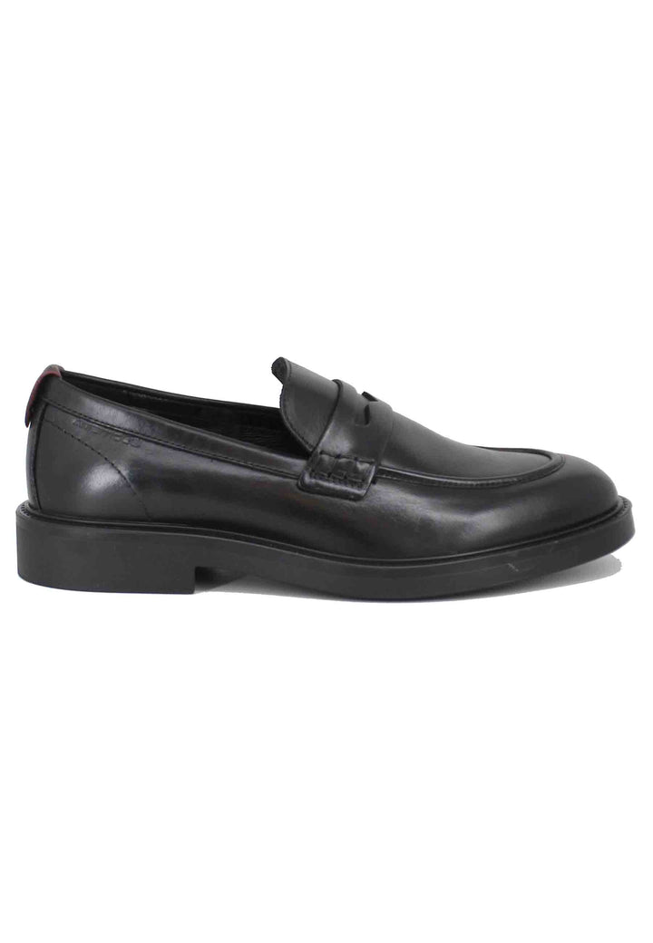 Spatarella Mocassini uomo in pelle nera con suola in gomma Fino Al -60%