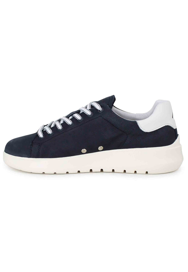 Spatarella Sneakers uomo Hover in nabuk blu con suola alta in gomma Shopping Online