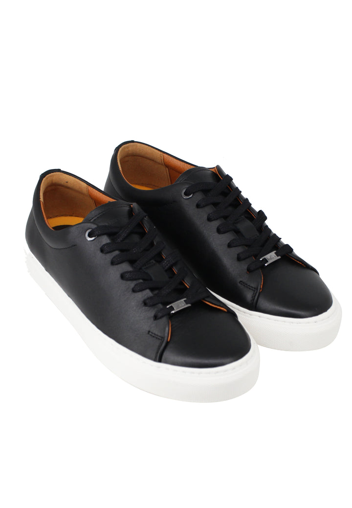 Spatarella Sneakers uomo Martin in pelle nera con suola in gomma Prezzo Ridotto