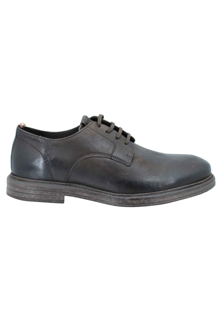Spatarella Stringata uomo in pelle marrone suola in gomma e sottopiede memory foam Sconto