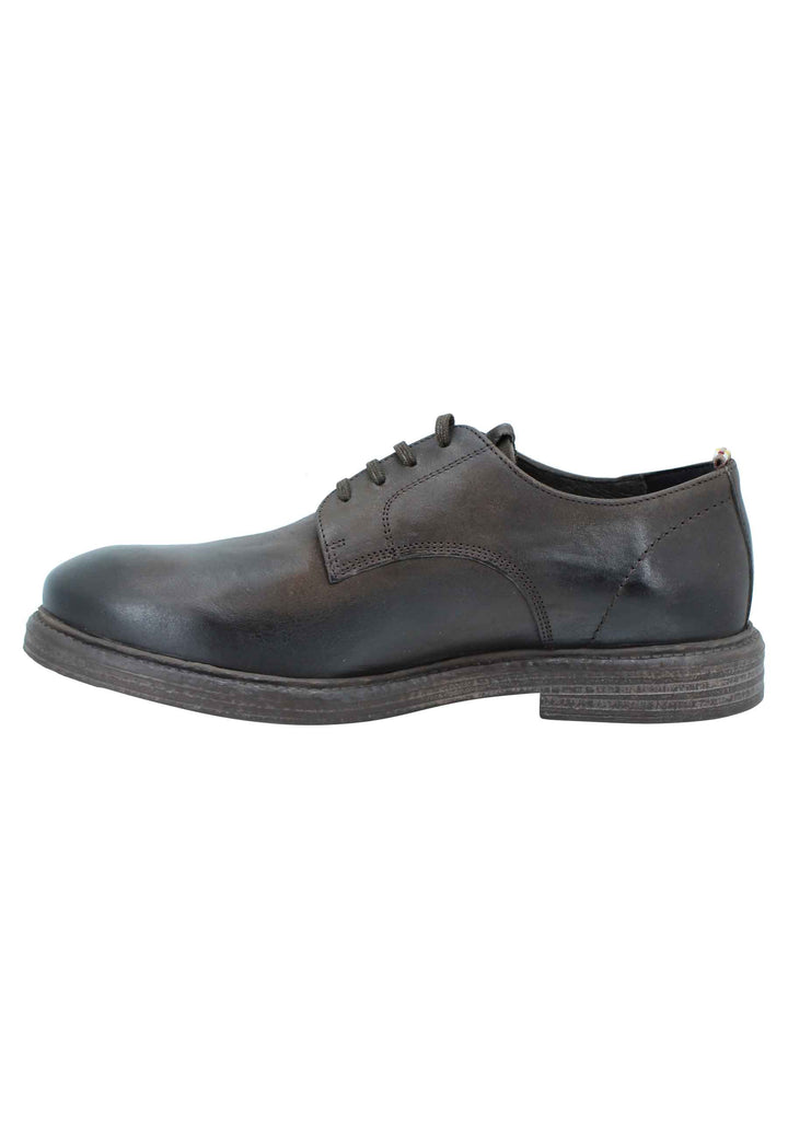 Spatarella Stringata uomo in pelle marrone suola in gomma e sottopiede memory foam Sconto