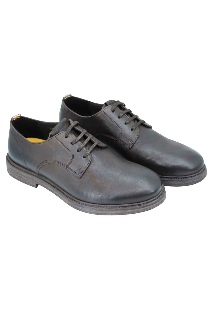 Spatarella Stringata uomo in pelle marrone suola in gomma e sottopiede memory foam Sconto