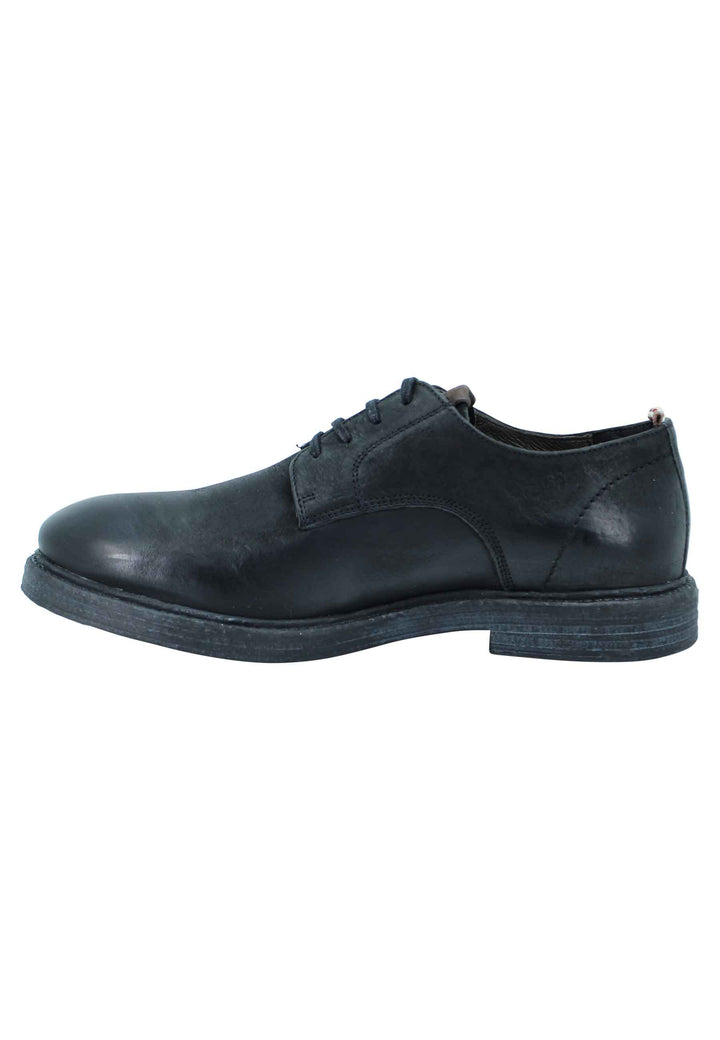 Spatarella Stringata uomo in pelle nera suola in gomma e sottopiede memory foam Offerta