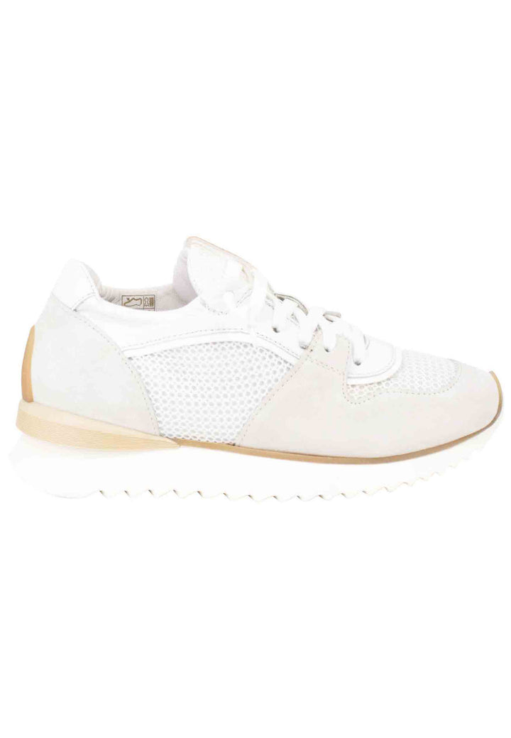 Spatarella Sneakers donna in pelle e tessuto bianco fondo running Saldi