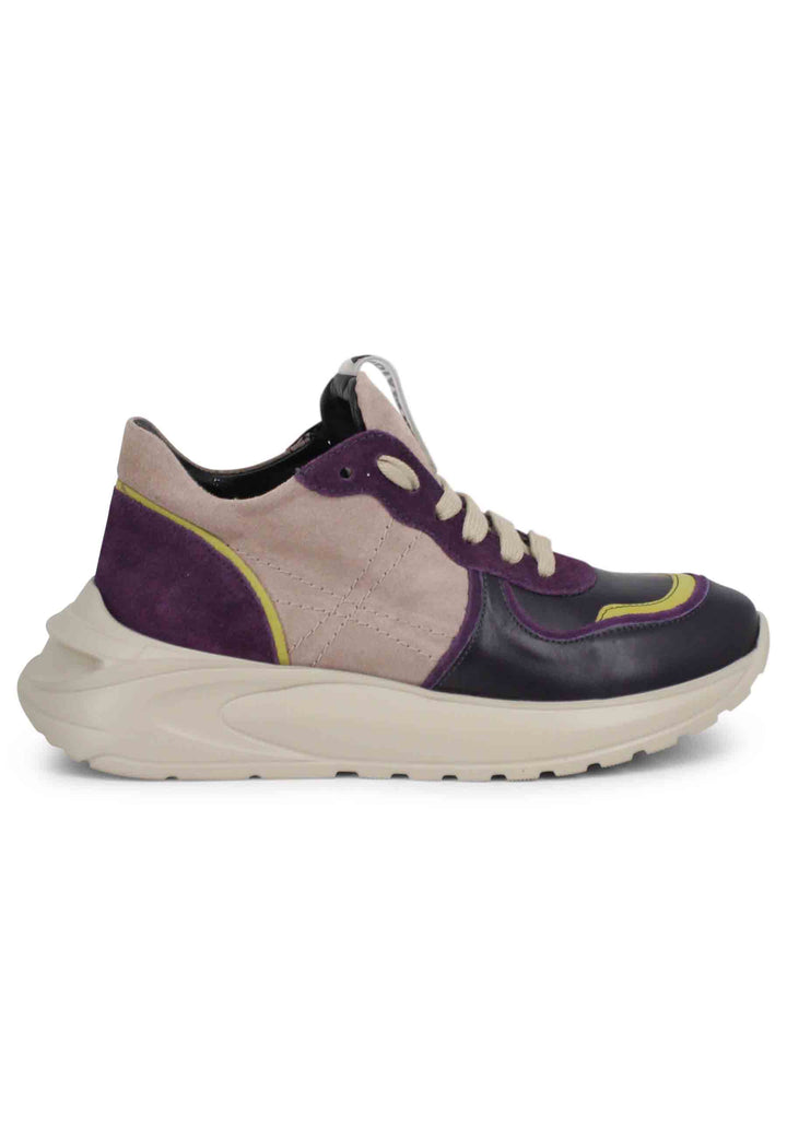 Spatarella Sneakers donna in pelle viola con suola in gomma I Più Venduti