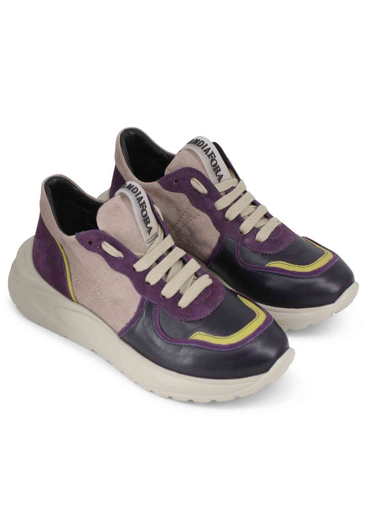 Spatarella Sneakers donna in pelle viola con suola in gomma I Più Venduti