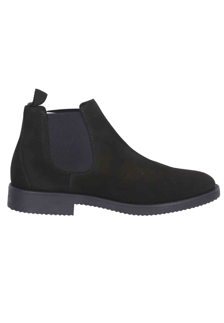 Spatarella Chelsea boots uomo in camoscio nero con suola in para Vendite Flash