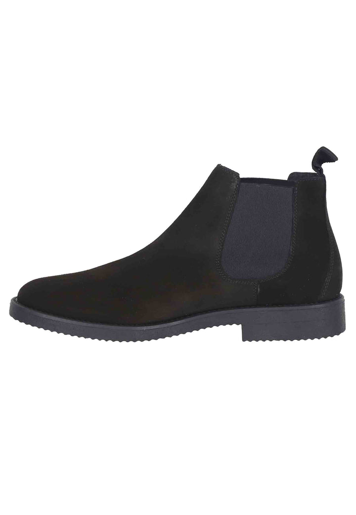 Spatarella Chelsea boots uomo in camoscio nero con suola in para Vendite Flash