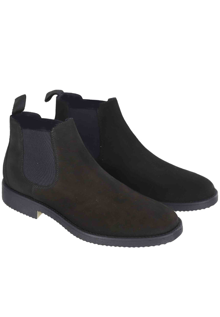 Spatarella Chelsea boots uomo in camoscio nero con suola in para Vendite Flash