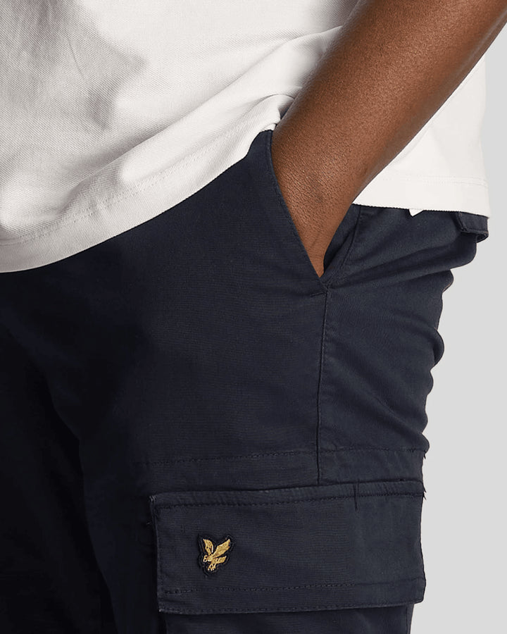 Spatarella Pantaloni cargo uomo in cotone blu navy Sconto