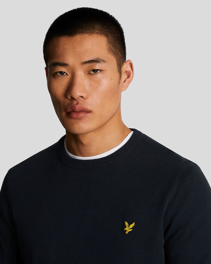 Spatarella Maglioni uomo a girocollo in cotone blu navy I Più Venduti