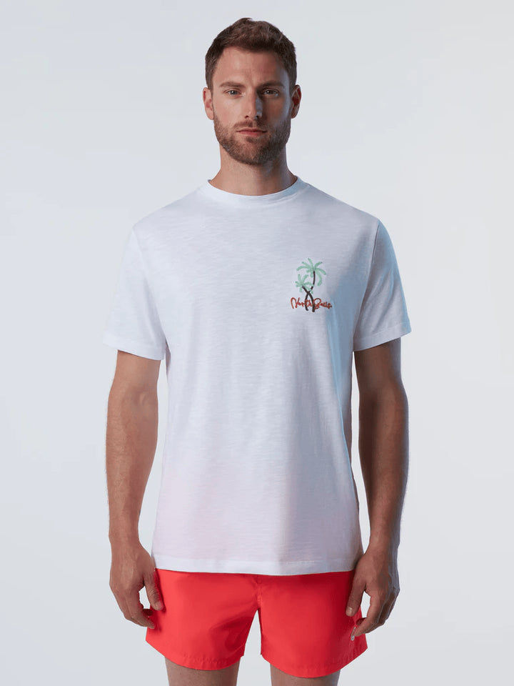 Spatarella T-shirt uomo in cotone bianco 692985-0101 In Saldo