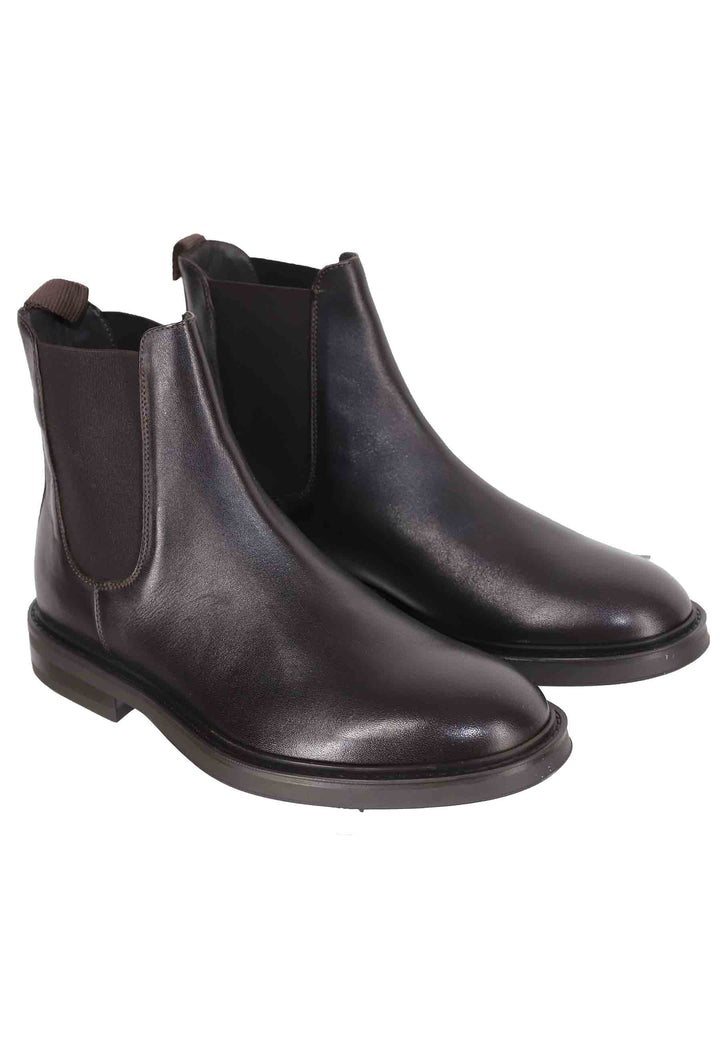 Spatarella Chelsea boots uomo in pelle testa di moro con suola in gomma Italy