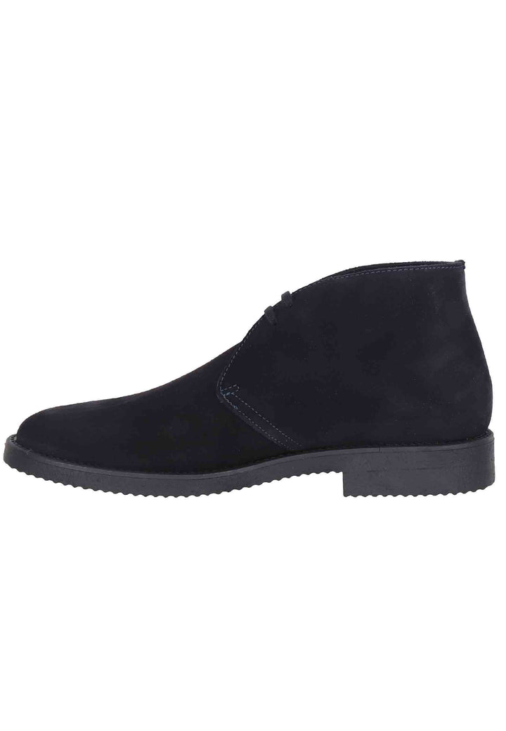 Spatarella Polacchine uomo in camoscio blu con suola in para In Linea
