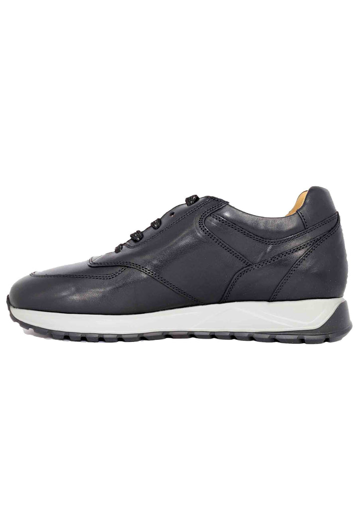 Spatarella Sneakes da uomo in pelle nera con suola in gomma Promozione