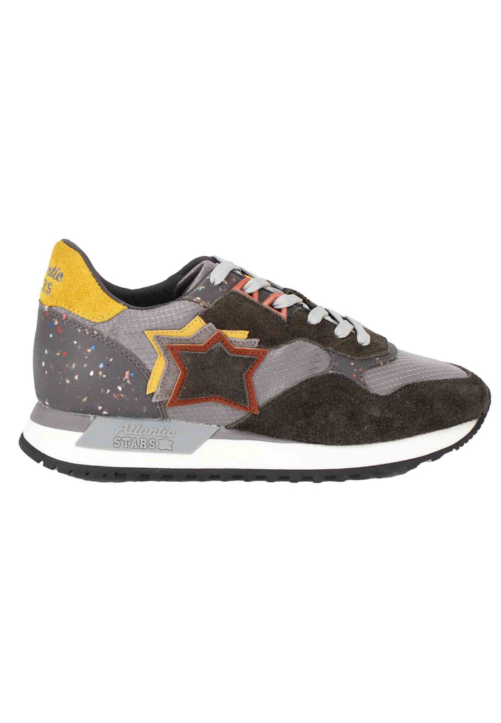 Spatarella Sneakers Draco uomo in pelle e tessuto grigio con stelle in tinta Affare Del Giorno