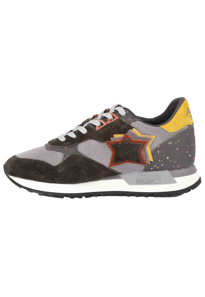 Spatarella Sneakers Draco uomo in pelle e tessuto grigio con stelle in tinta Affare Del Giorno
