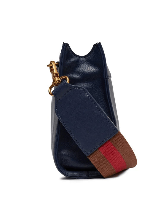 Spatarella Borse donna a tracolla in similpelle blu navy In Saldo