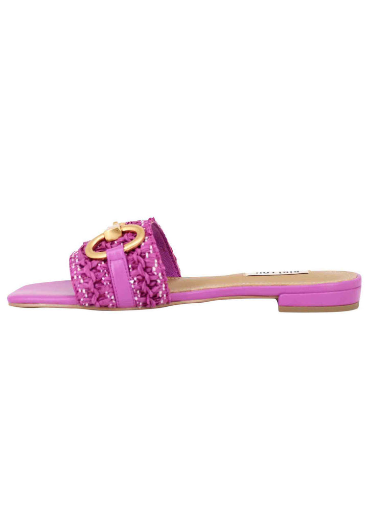 Spatarella Sandali donna Edna in pelle viola con morsetto e tacco basso Promozione Limitata