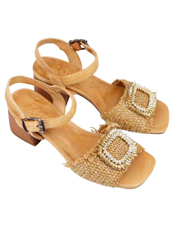 Spatarella Sandali donna in rafia naturale con strass e cinturino alla caviglia Offerte giornaliere