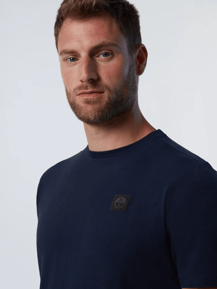 Spatarella T-shirt uomo in cotone blu 692981-0802 Promozione