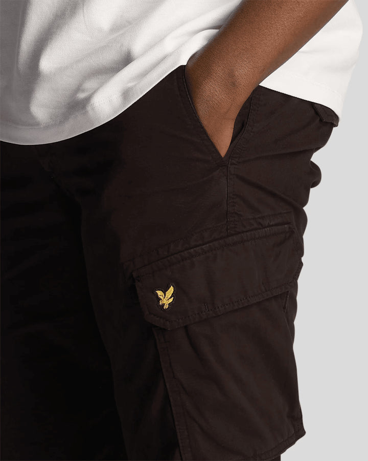 Spatarella Bermuda cargo uomo in cotone nero Negozi Online