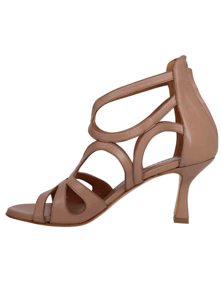 Spatarella Sandali donna in pelle naturale con tallone chiuso e punta tonda Saldi Di Fabbrica