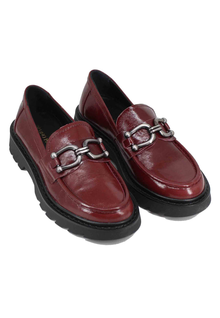 Spatarella Mocassini donna in vernice bordeaux con morsetto Affare Del Giorno