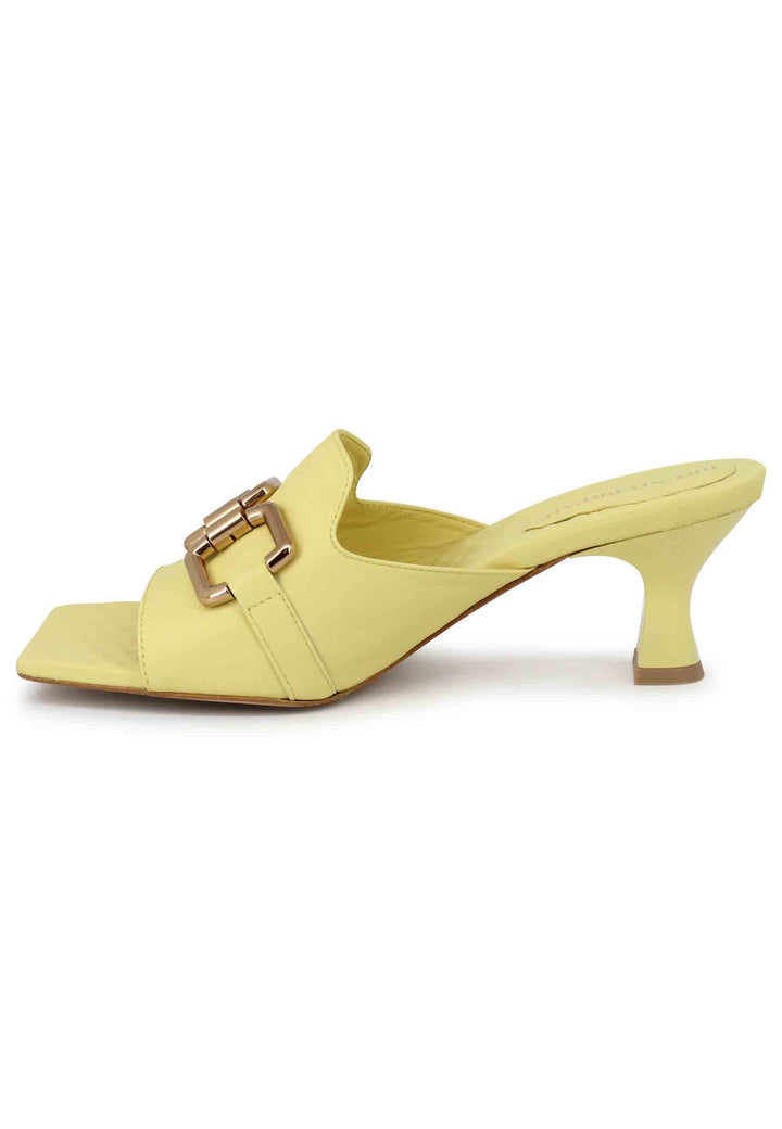 Spatarella Sandali donna Clet Gapo in pelle gialla con morsetto Sottocosto