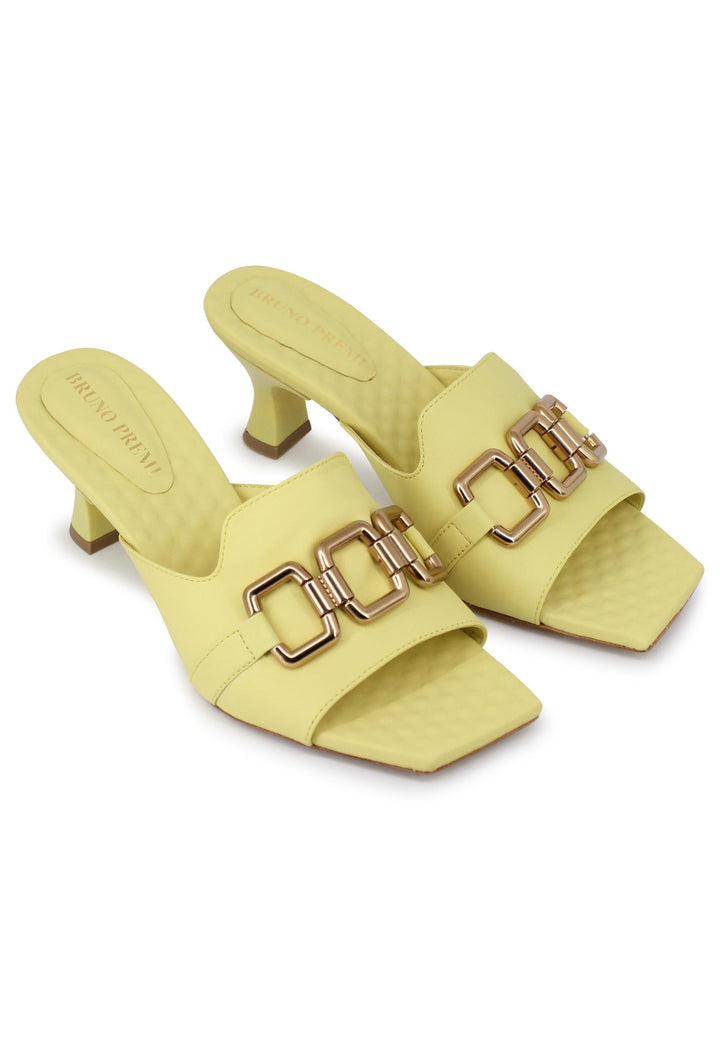 Spatarella Sandali donna Clet Gapo in pelle gialla con morsetto Sottocosto