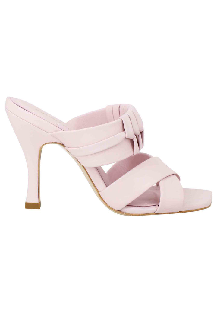 Spatarella Sandali donna in pelle glicine con tacco alto e punta quadra Convenienza