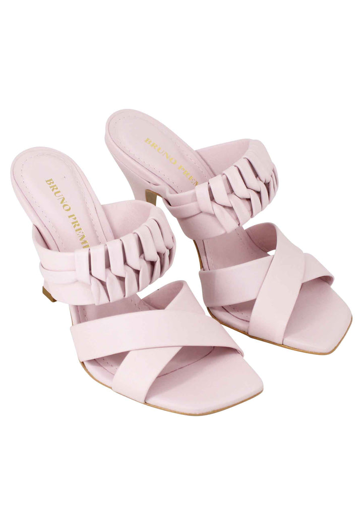 Spatarella Sandali donna in pelle glicine con tacco alto e punta quadra Convenienza
