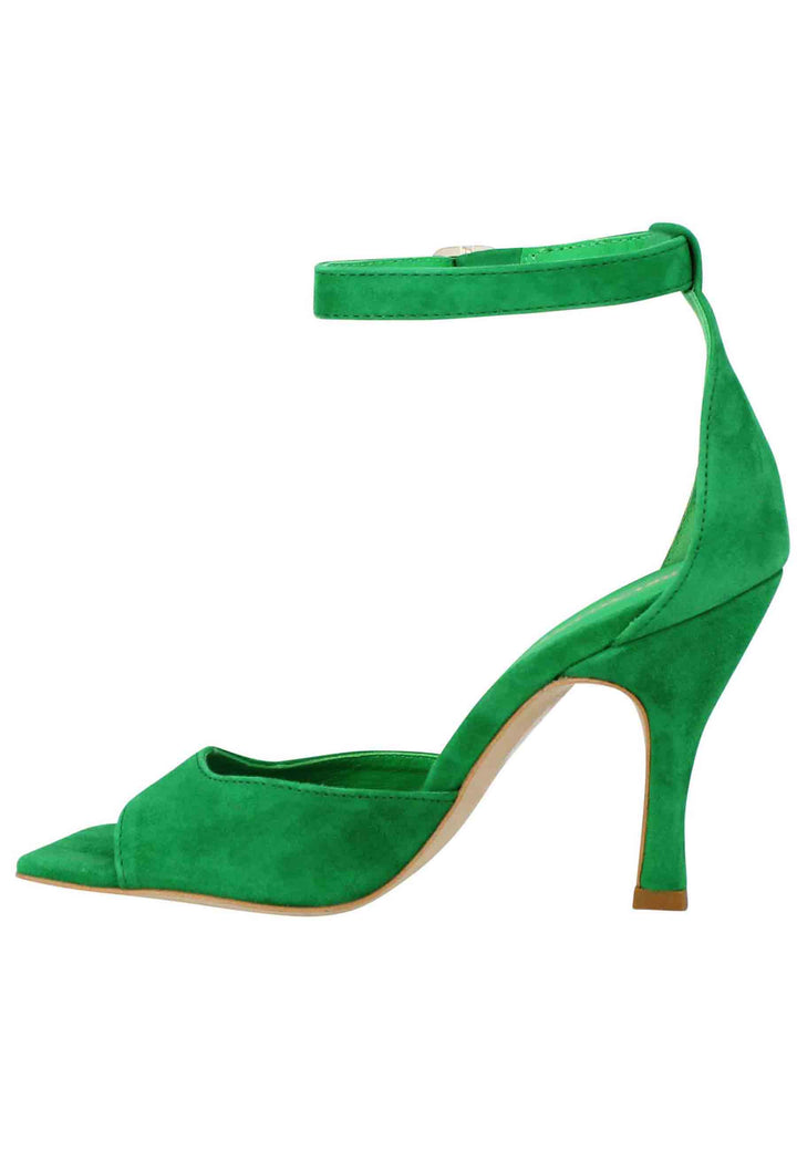 Spatarella Sandali donna Soly Lea in camoscio verde con cinturino alla caviglia Sconto