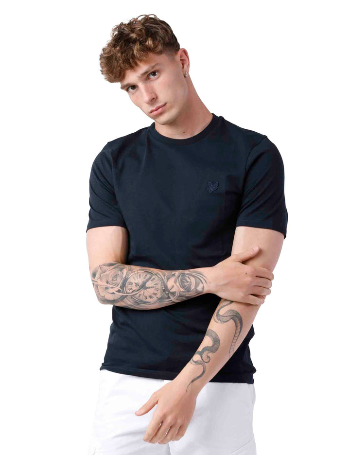 Spatarella T-shirt uomo in cotone blu Saldi