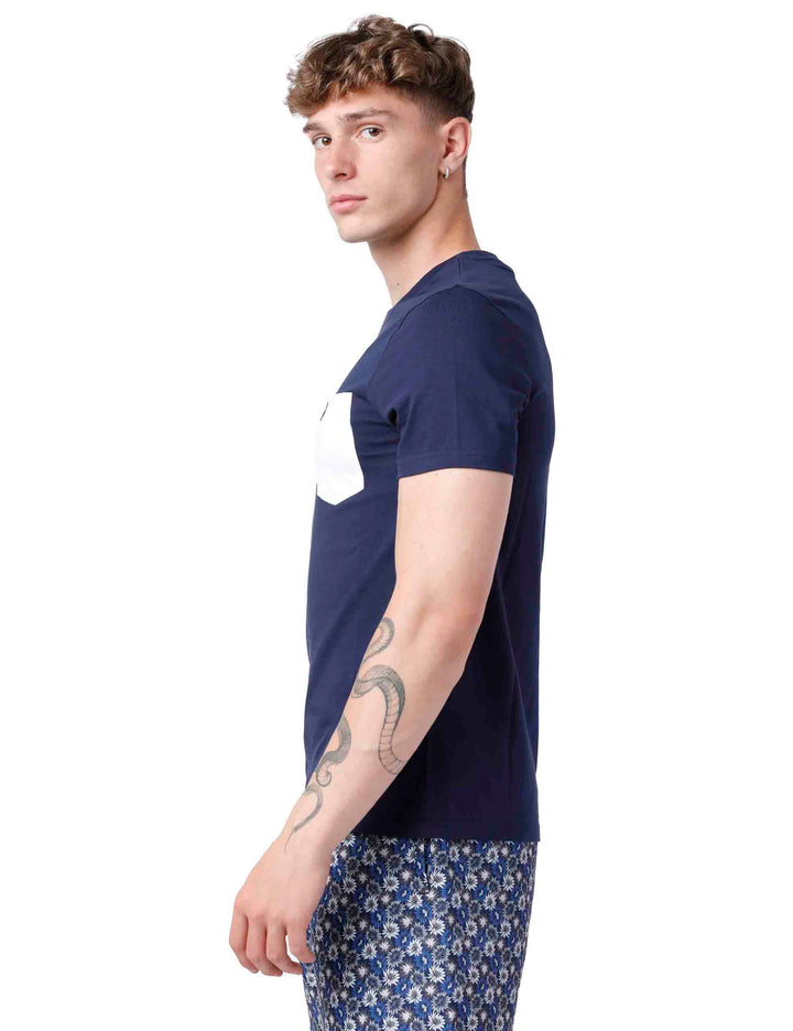 Spatarella T-shirt uomo in cotone blu Negozio