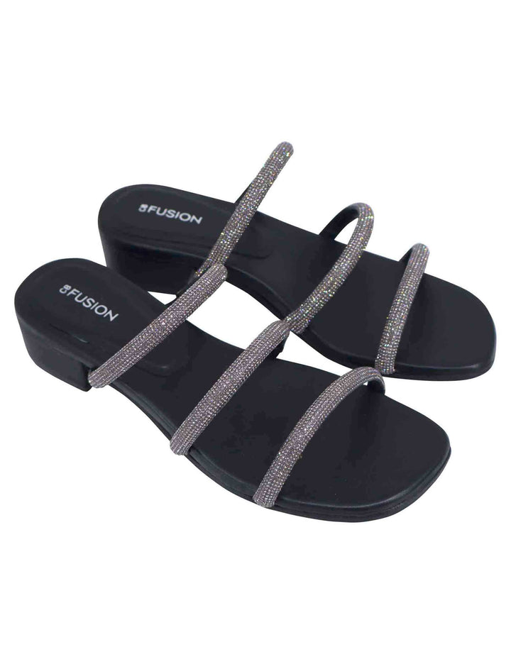 Spatarella Sandali donna in strass canna di fucile con tacco basso Bestseller