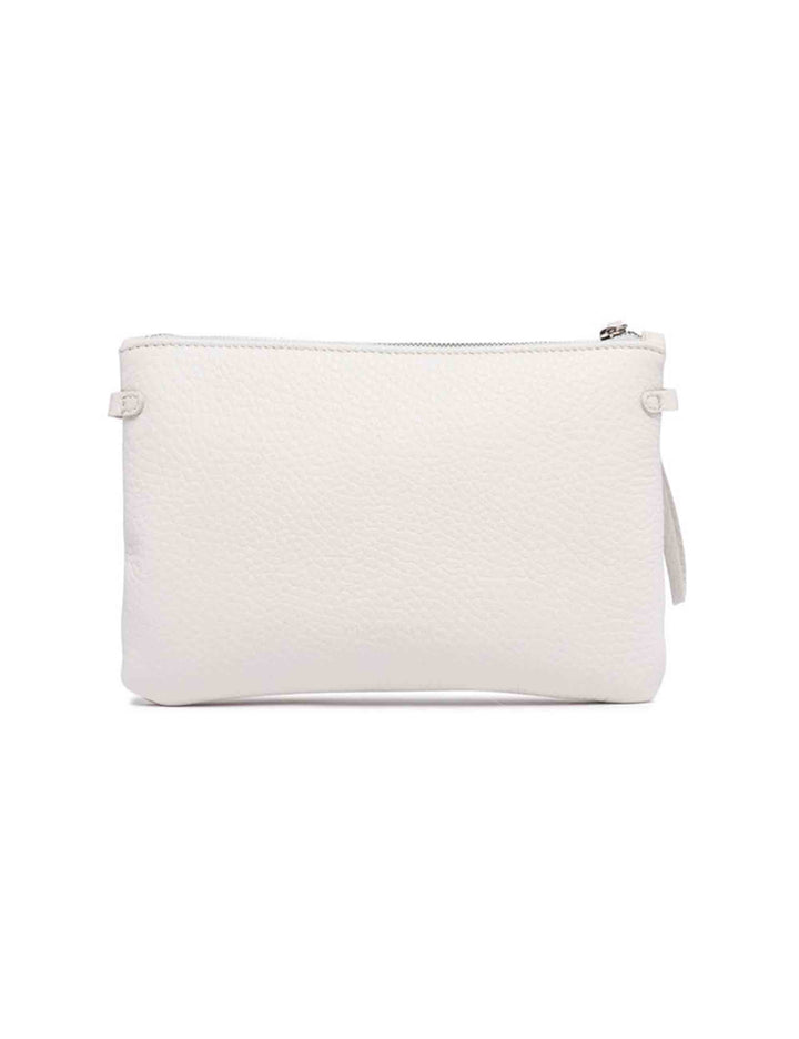 Spatarella Borse donna pochette Hermy in pelle panna e naturale con manico a bracciale e tracolla Presa