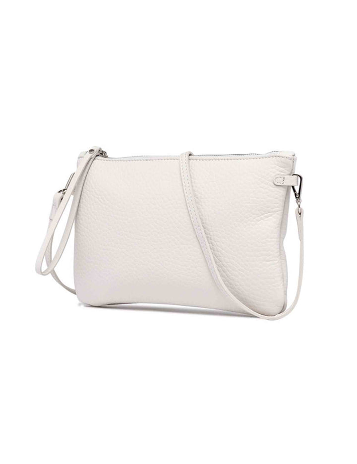 Spatarella Borse donna pochette Hermy in pelle panna e naturale con manico a bracciale e tracolla Presa