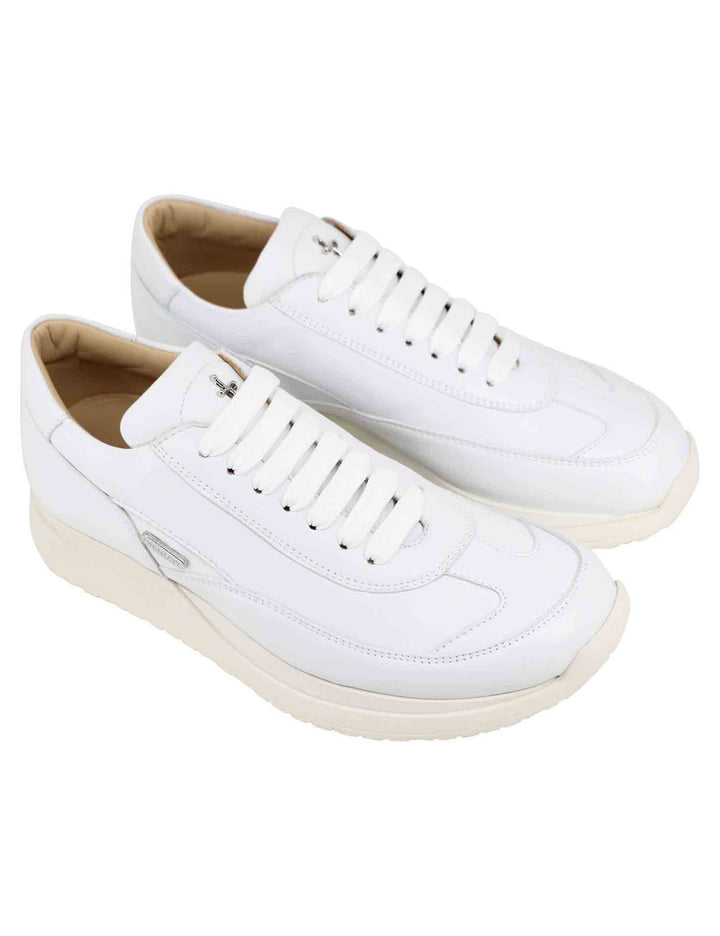 Spatarella Sneakers donna in pelle laminata bianca Economico