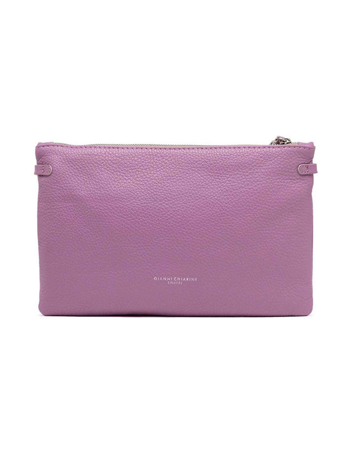 Spatarella Borse donna pochette Hermy in pelle viola con manico a bracciale e tracolla in pelle Outlet