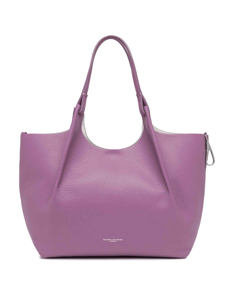 Spatarella Borse shopping donna Dua in pelle viola con doppi manici Hotsell