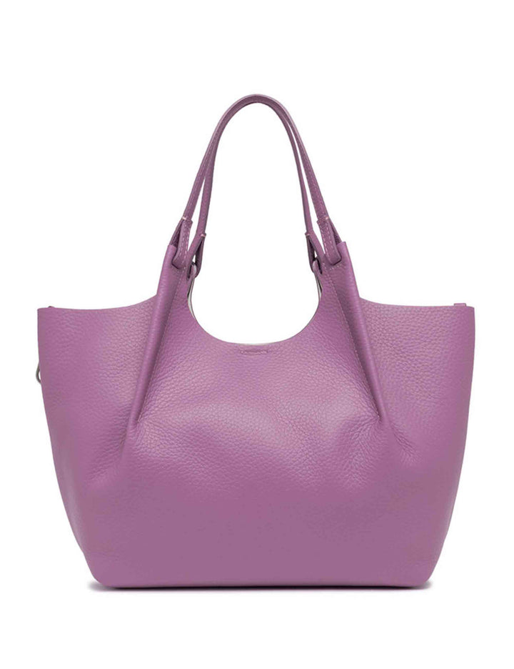 Spatarella Borse shopping donna Dua in pelle viola con doppi manici Hotsell